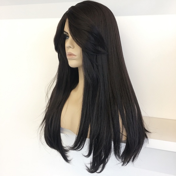 24" Black Silky Straight Wig | Catherine - Picture 4 of 7